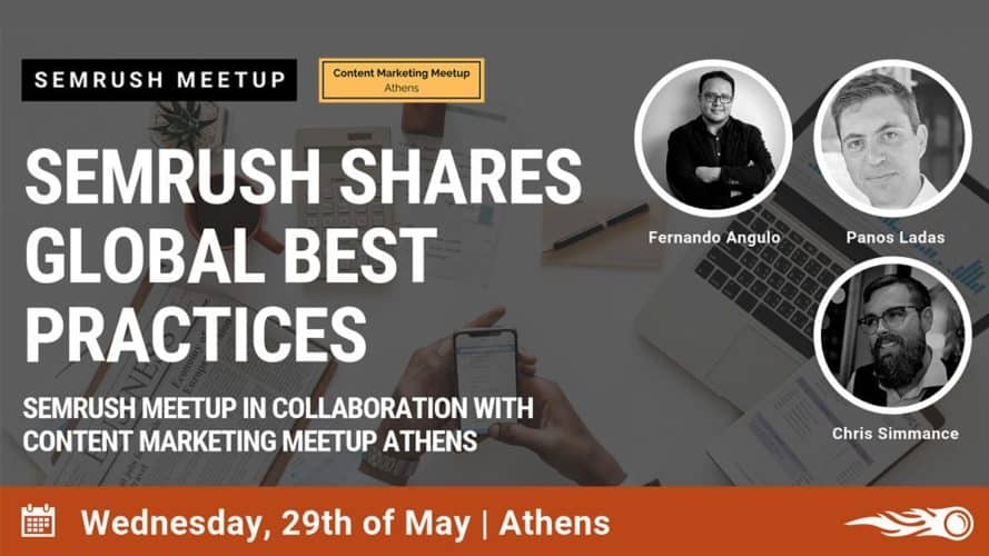 Photos of speakers in the content marketing athens meetup